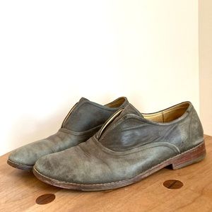 Grey Leather Slip-on